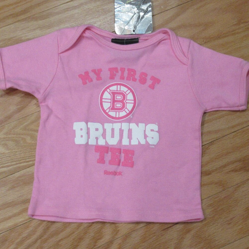 Boston Bruins Baby Girls My First Tee Shirt Pink 6-9 Months